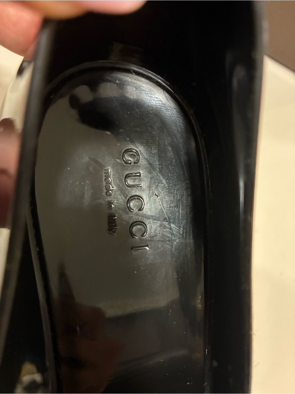 Gucci Marola Black Jelly GG Peep Toe Wedge Sandals Size 38 US 8 Like New Box - Picture 4 of 17